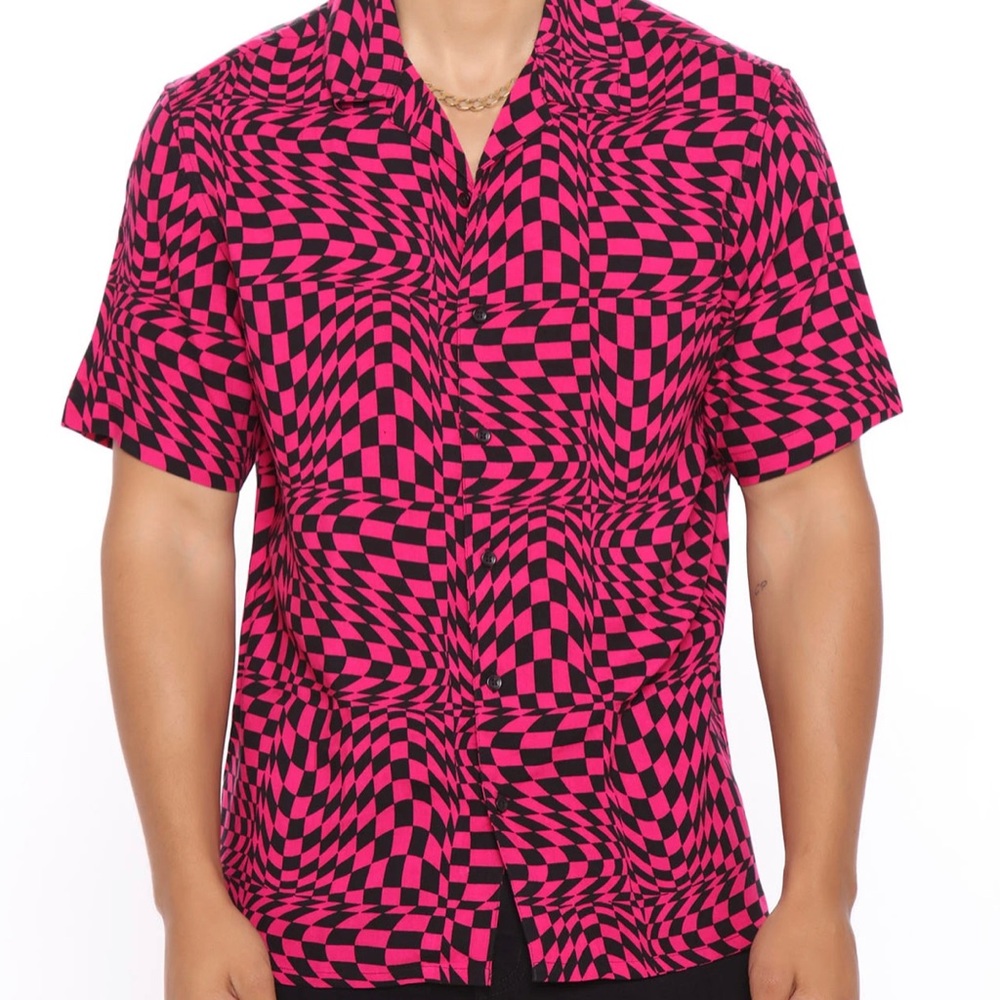 Black and off red button up from fashion nova